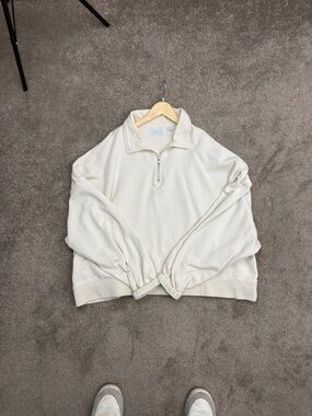 Men's Cream Half-Zip Sweater